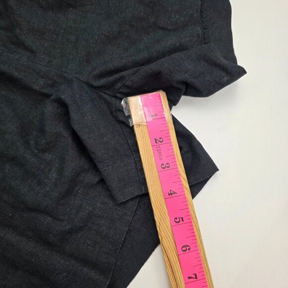 Banana Republic Womens S Black Linen Blend Paper Bag Mid Rise Shorts Pockets - Picture 11 of 11